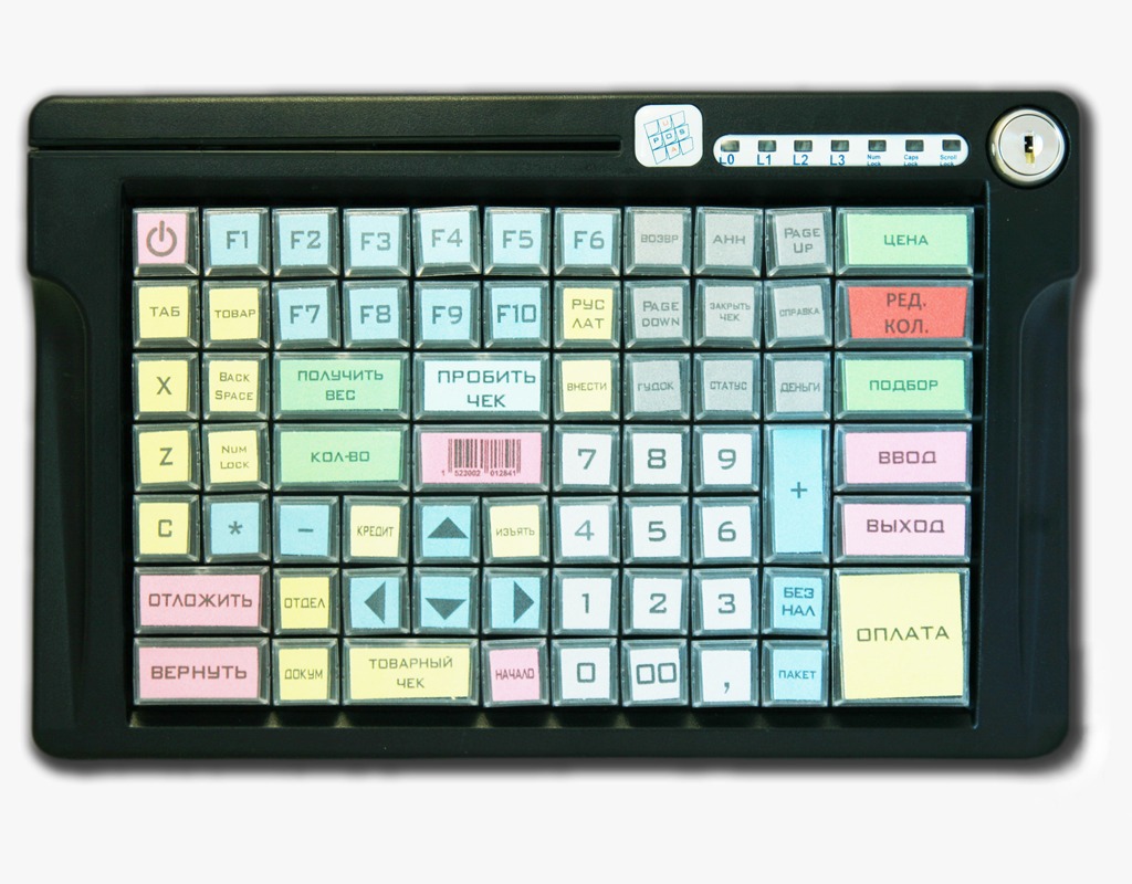 Программируемая клавиатура LPOS-084-M12(USB) черная с ридером на 2 дорожки (ключ)